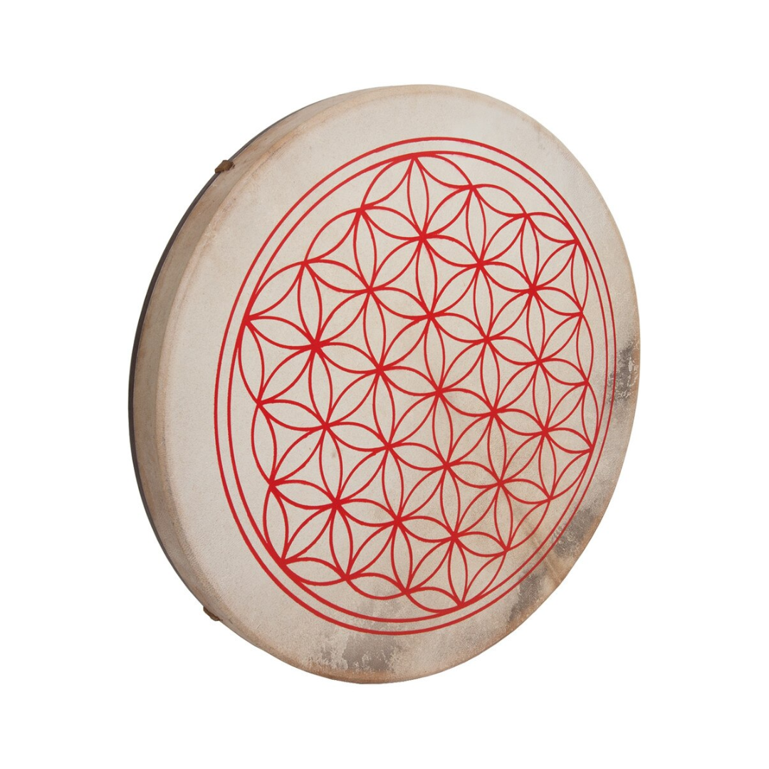 Circle of Life Pretuned Goatskin Head Wood Frame Drum with Beater 18" image 0