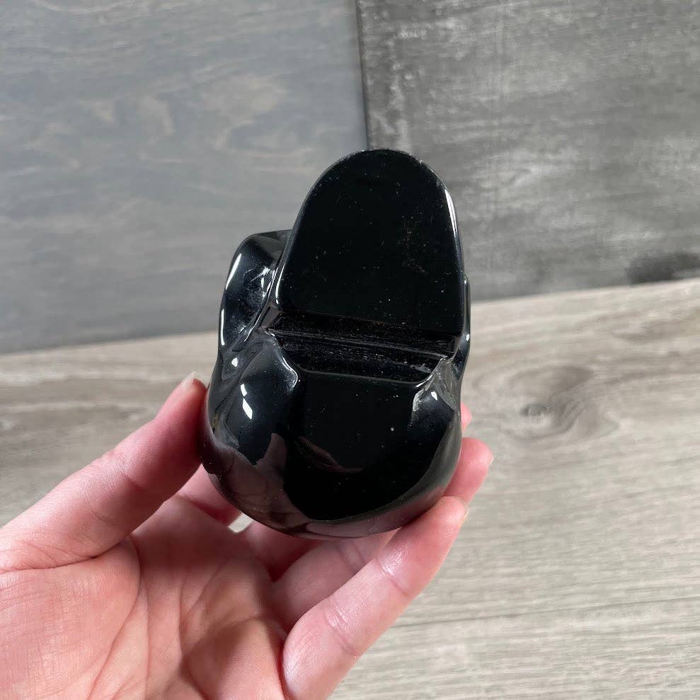 Large Black Obsidian Crystal Skull
