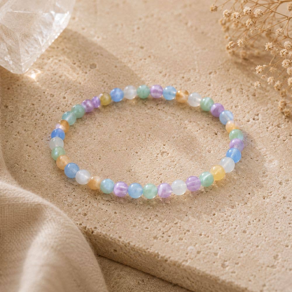 Selenite Rainbow Pastel 4mm Bracelet