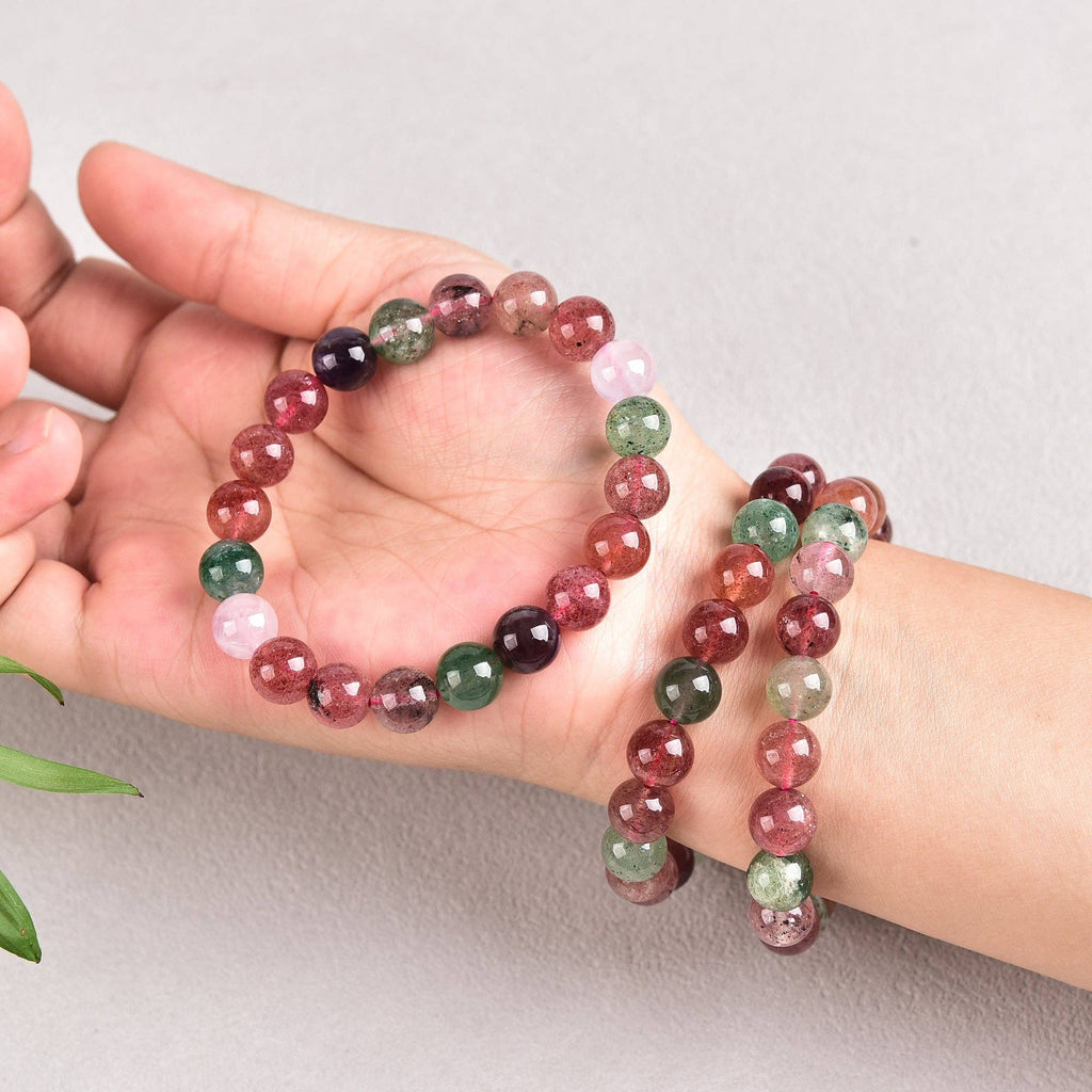 Strawberry Quartz Mixed Bracelet 8mm