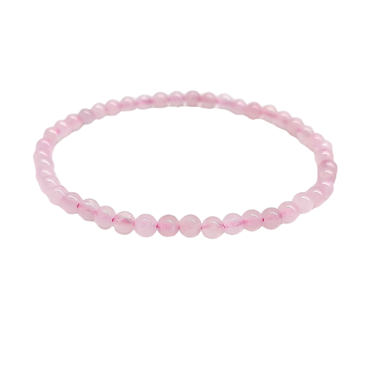 Rose Quartz Bracelet 4mm Small Wrist image 0