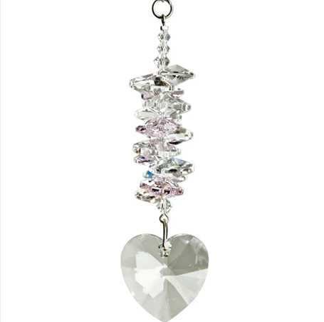 Crystal Heart Cascade Suncatcher - Rose image 0