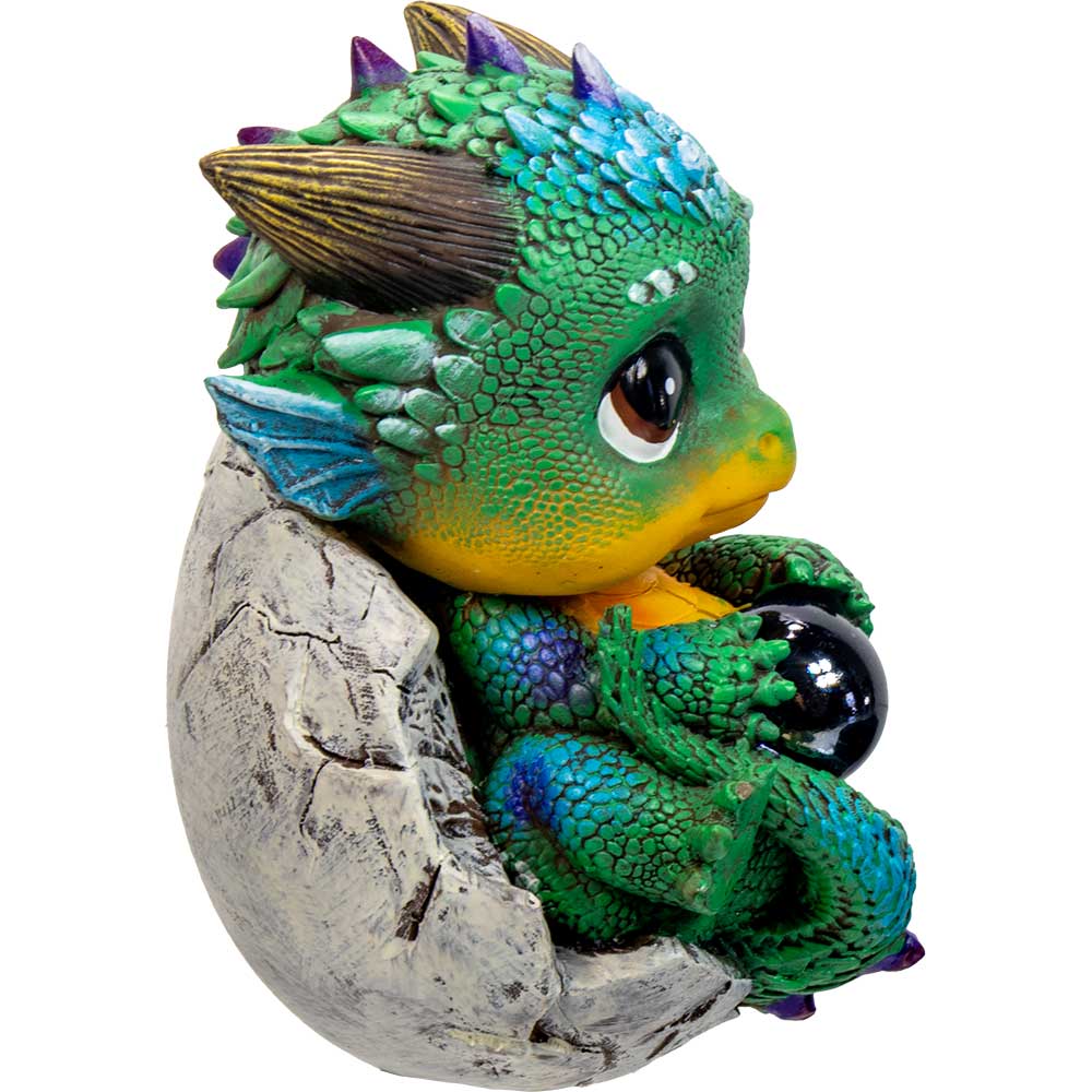 Polyresin Mythical Baby Dragon Sitting in Shell