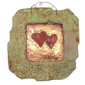 Double Heart Cold Bronze Wall Plaque image 0