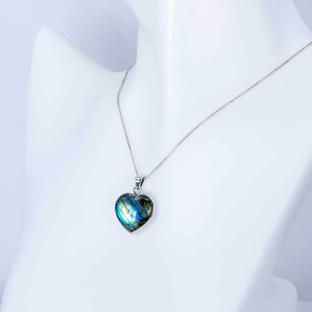 Labradorite Sterling Silver Heart Pendant
