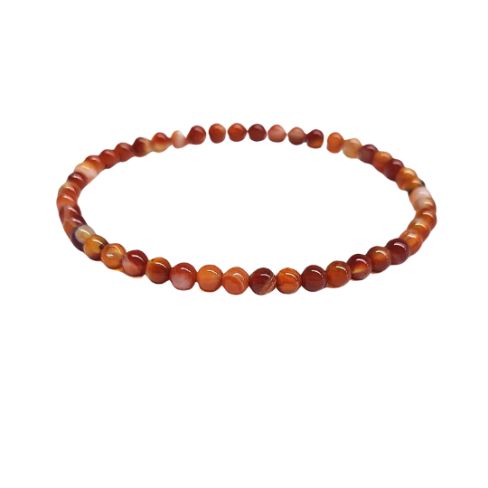 Carnelian Bracelet 4mm Small Wrist image 0