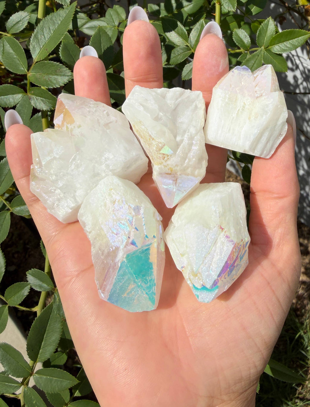Angel Aura Rough Candle Quartz Crystal Point