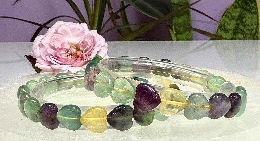 Fluorite Heart Bracelet 8mm