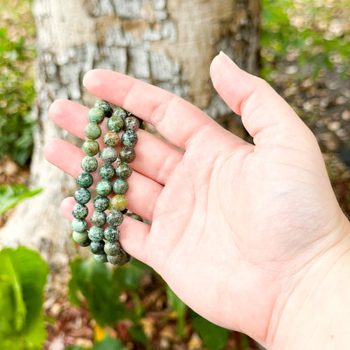 African Turquoise Bracelet 8mm image 1