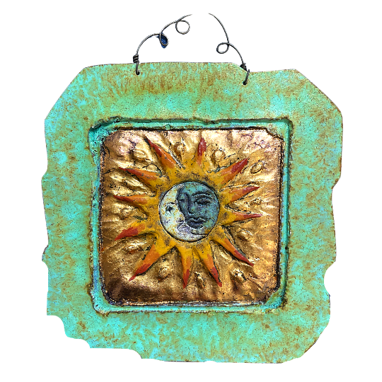 Sun and Moon Cold Bronze Wall Plaque image 0