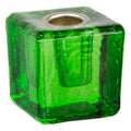 Mini Glass Candle Holder Cube in Green