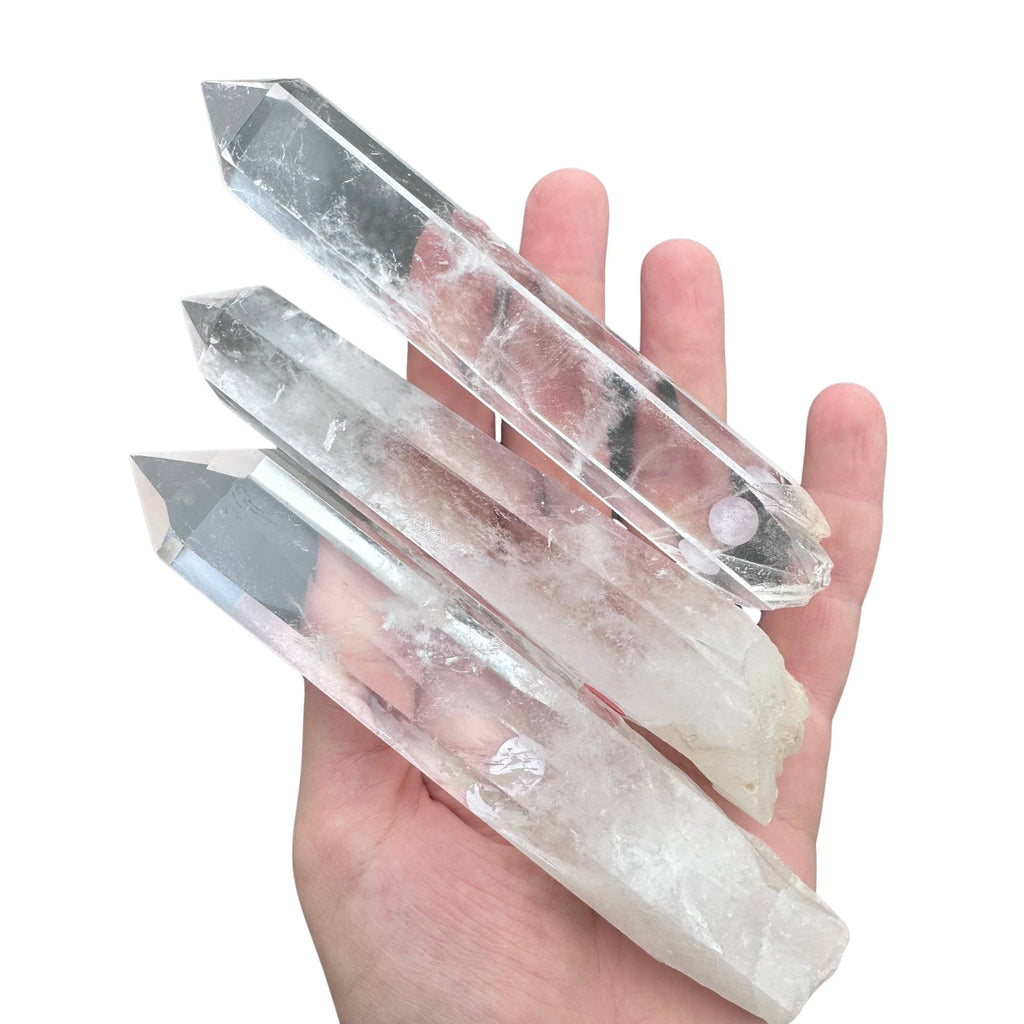 Semi Polished Clear Quartz Wand Point