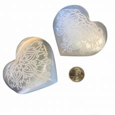 Selenite Heart Lotus engraved image 1