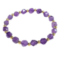 Faceted Amethyst Bracelet with Gold Spacers image 0