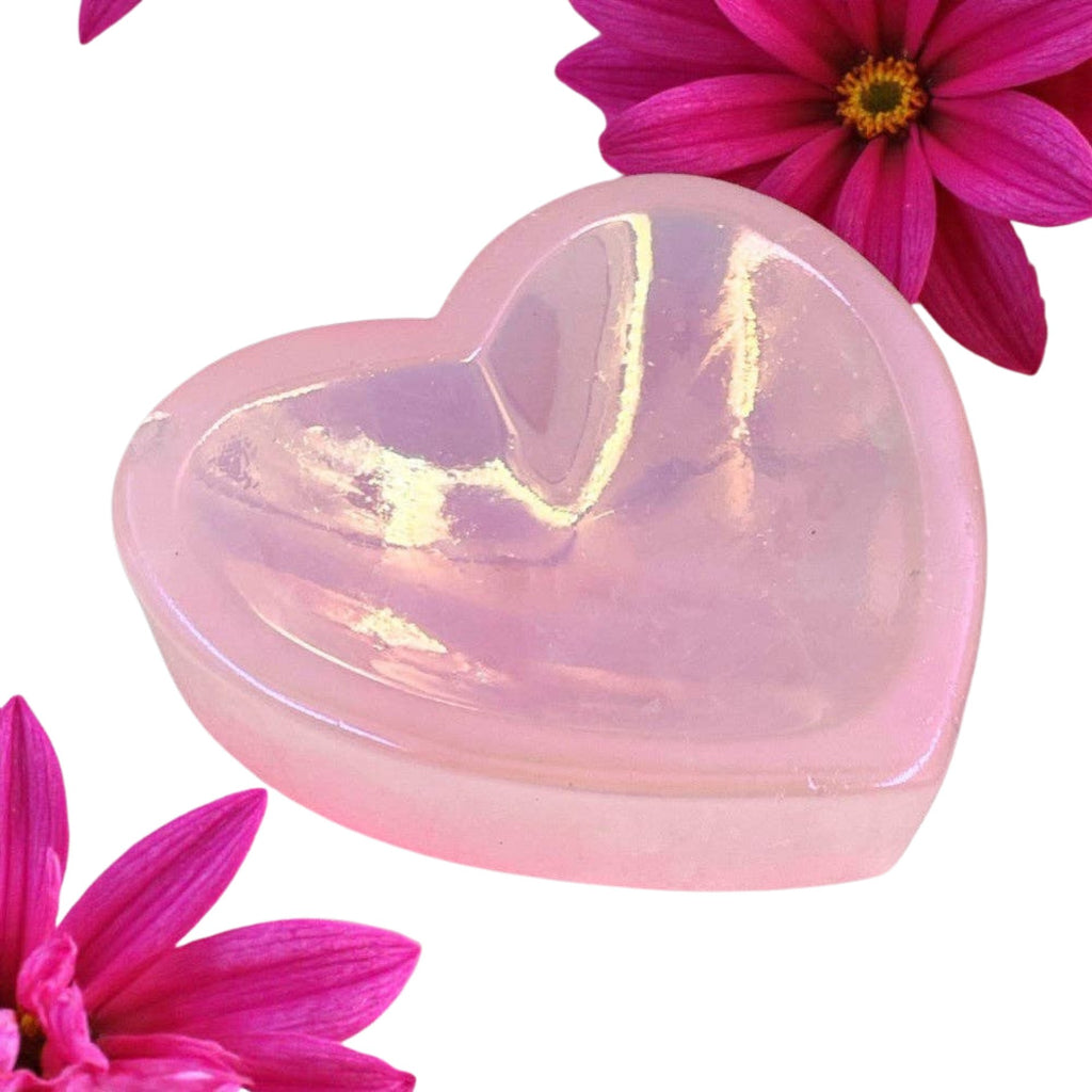 Aura Rose Quartz Heart-Shaped Trinket Dish