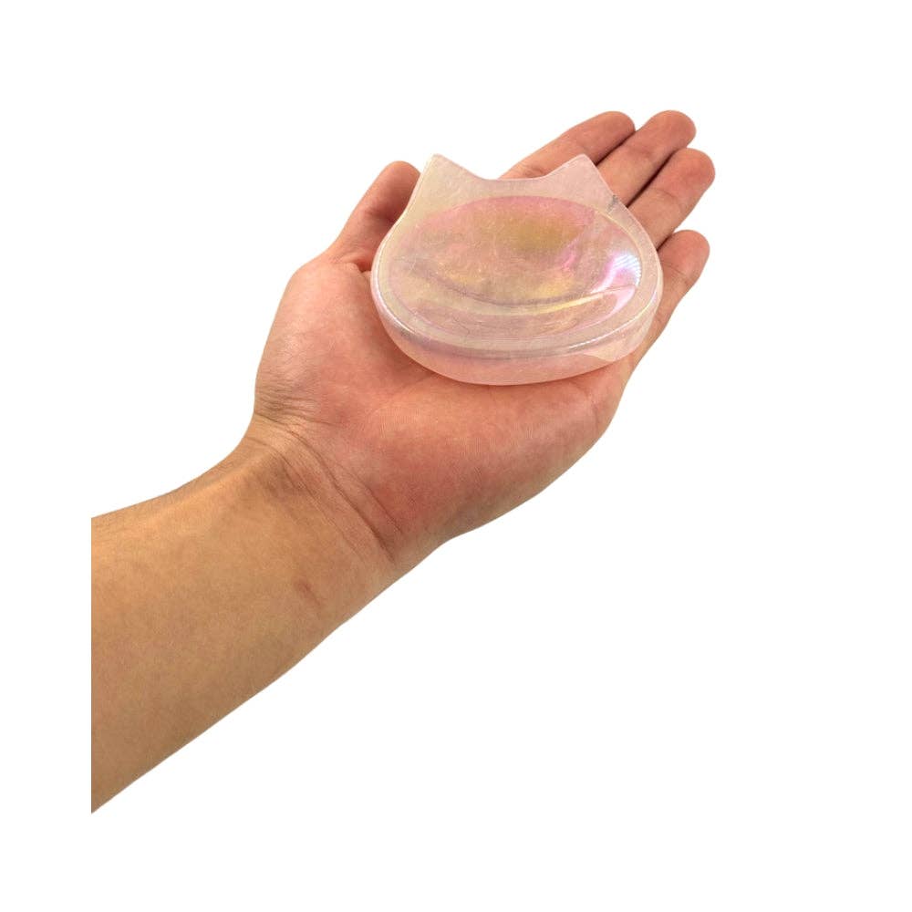 Aura Rose Quartz Cat Trinket Dish