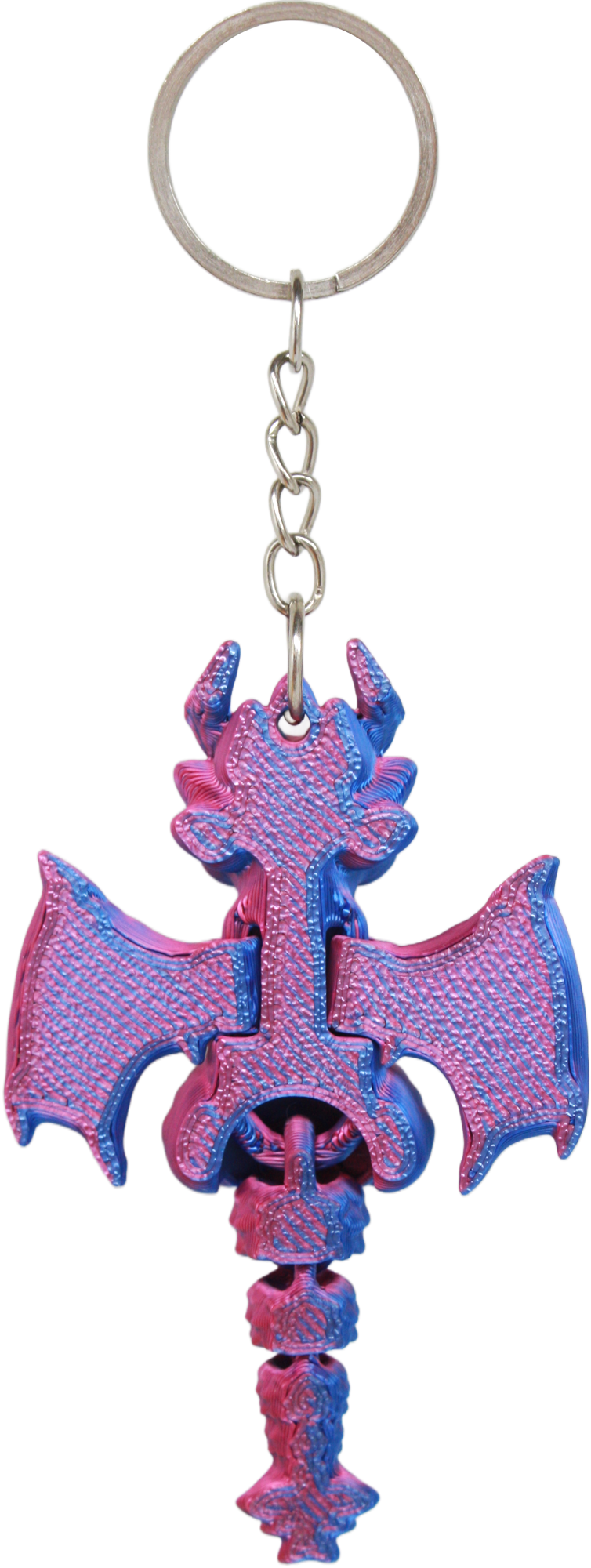 Blue Iridescent Dragon Keychain