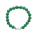 Green Aventurine Bracelet with Selenite Accent 8mm image 0