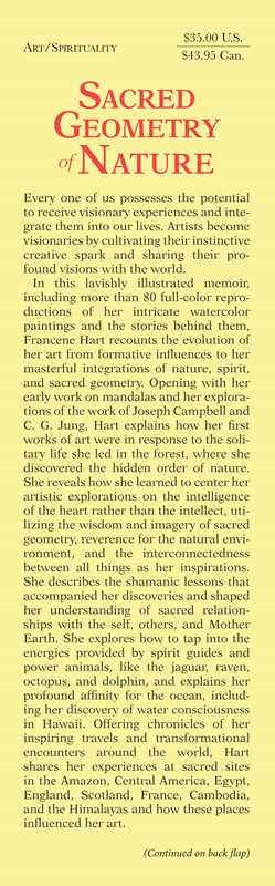A narrow printed page with a large title reading 'Sacred Geometry' and several paragraphs of text below, plus a small inset illustration. This appears to be a book or magazine interior page rather than a standalone product photo.