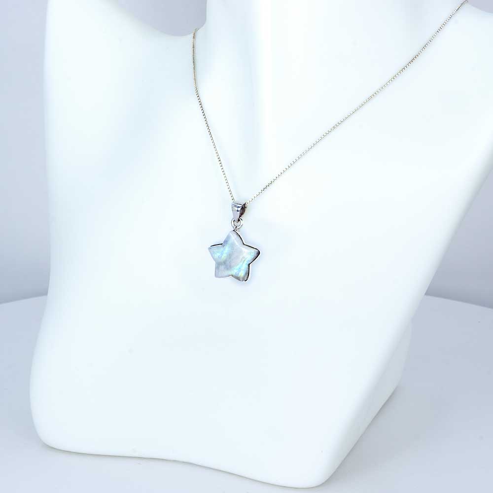 Rainbow Moonstone Star Pendant
