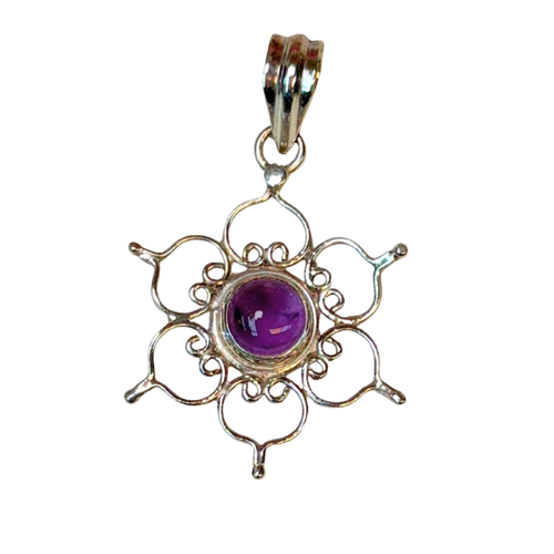 Amethyst Lotus Flower Pendant image 0