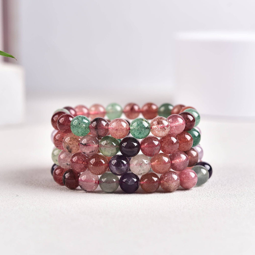 Strawberry Quartz Mixed Bracelet 8mm