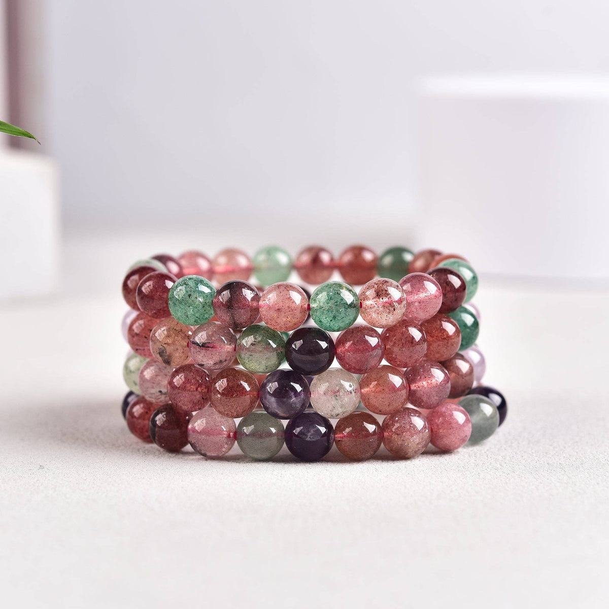 Strawberry Quartz Mixed Bracelet 8mm