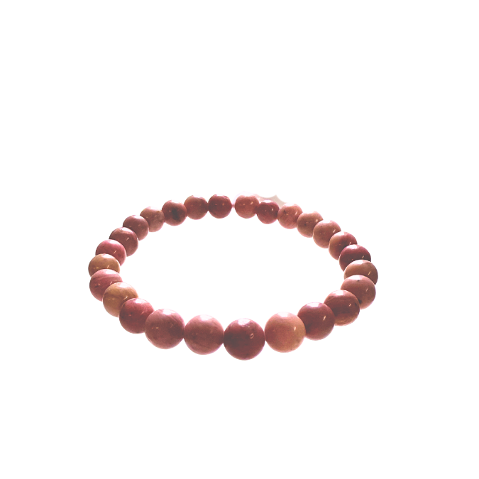 Rhodonite Bracelet 8mm for a Larger Wrist image 0