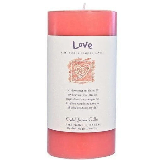 Love Big Pillar Candle Crystal Journey image 0