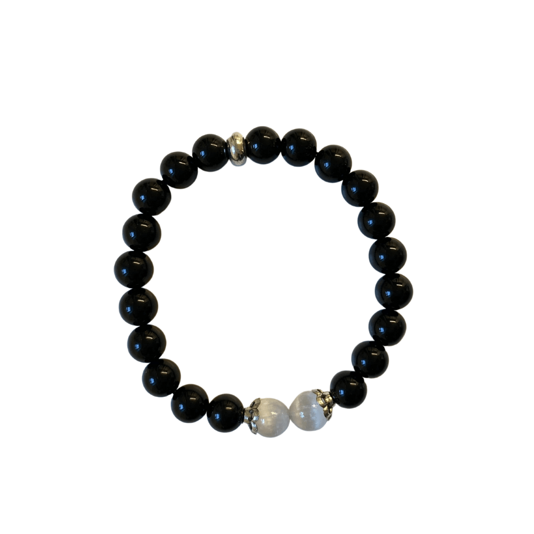 Black Obsidian with Selenite Bracelet image 0