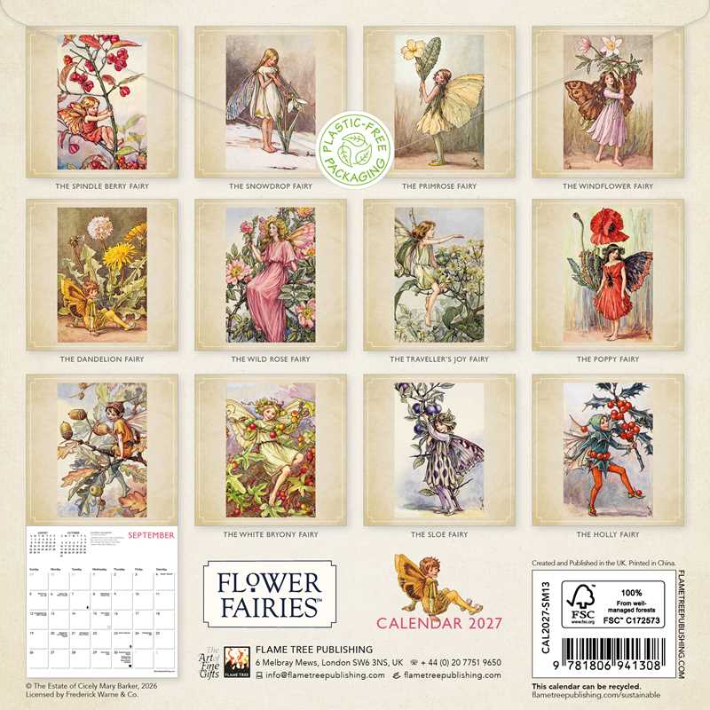 2027 Flower Fairies Mini Wall Calendar