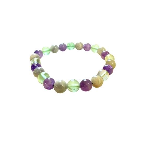 Fluorite, Amethyst, and Labradorite Bracelet image 1
