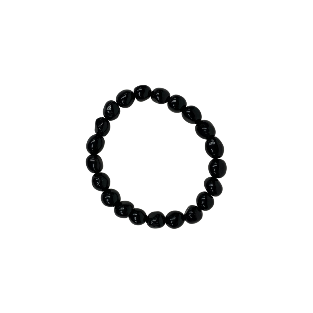 Black Obsidian Nugget Bracelet 8mm image 0