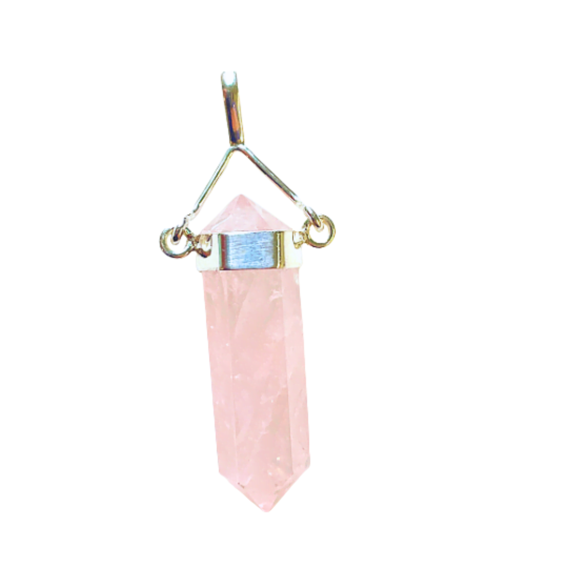 Rose Quartz Point Pendant DT image 0