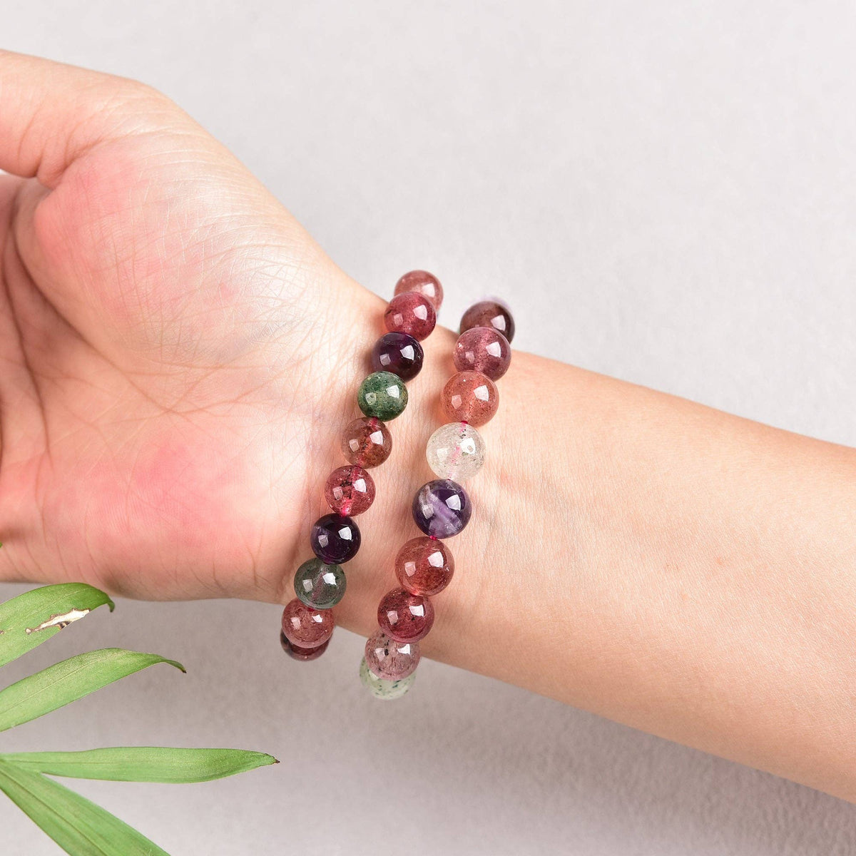 Strawberry Quartz Mixed Bracelet 8mm