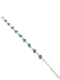 Evil Eye Turquoise Bead Silver Link Chain Bracelet 8mm