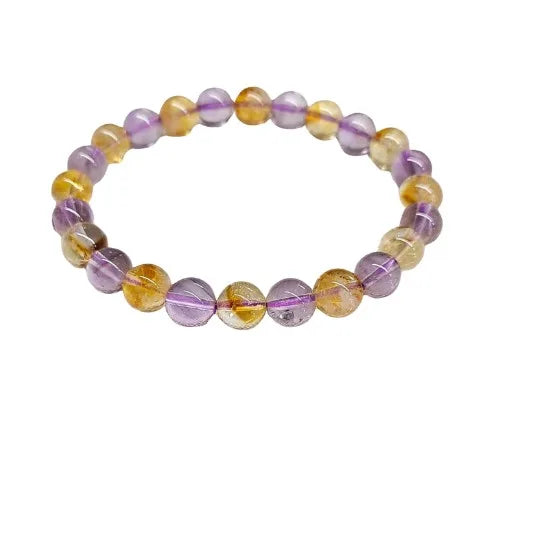 Citrine and Amethyst Bracelet 8mm image 0