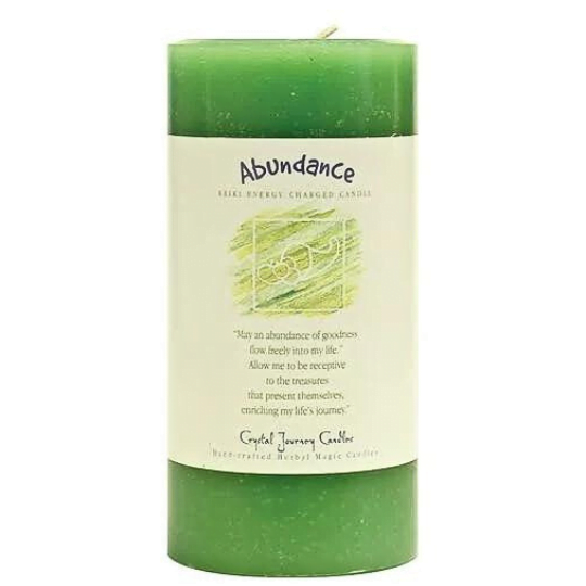 Abundance Big Pillar Candle Crystal Journey image 0