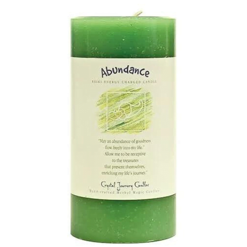 Abundance Big Pillar Candle Crystal Journey image 0