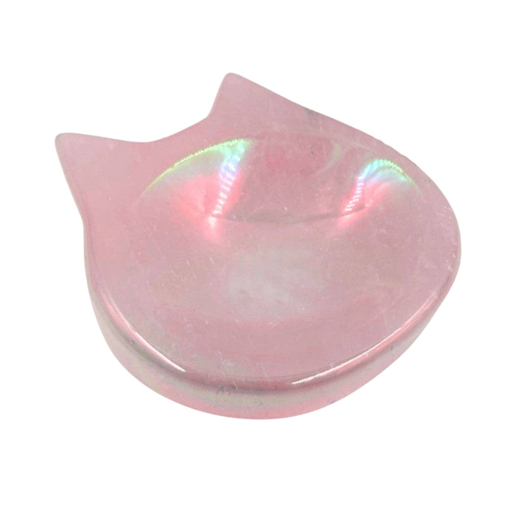 Aura Rose Quartz Cat Trinket Dish