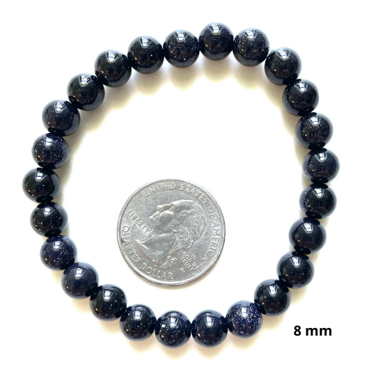 Blue Goldstone Bracelet 8mm image 1