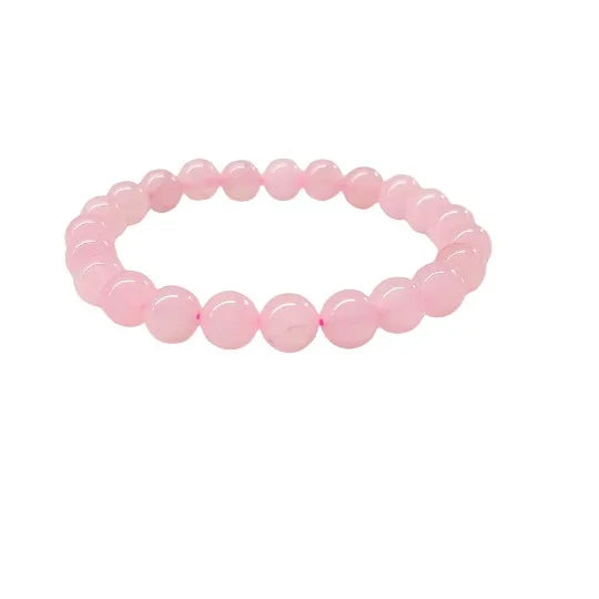 Rose Quartz Bracelet 8mm for a Larger Wrist image 0