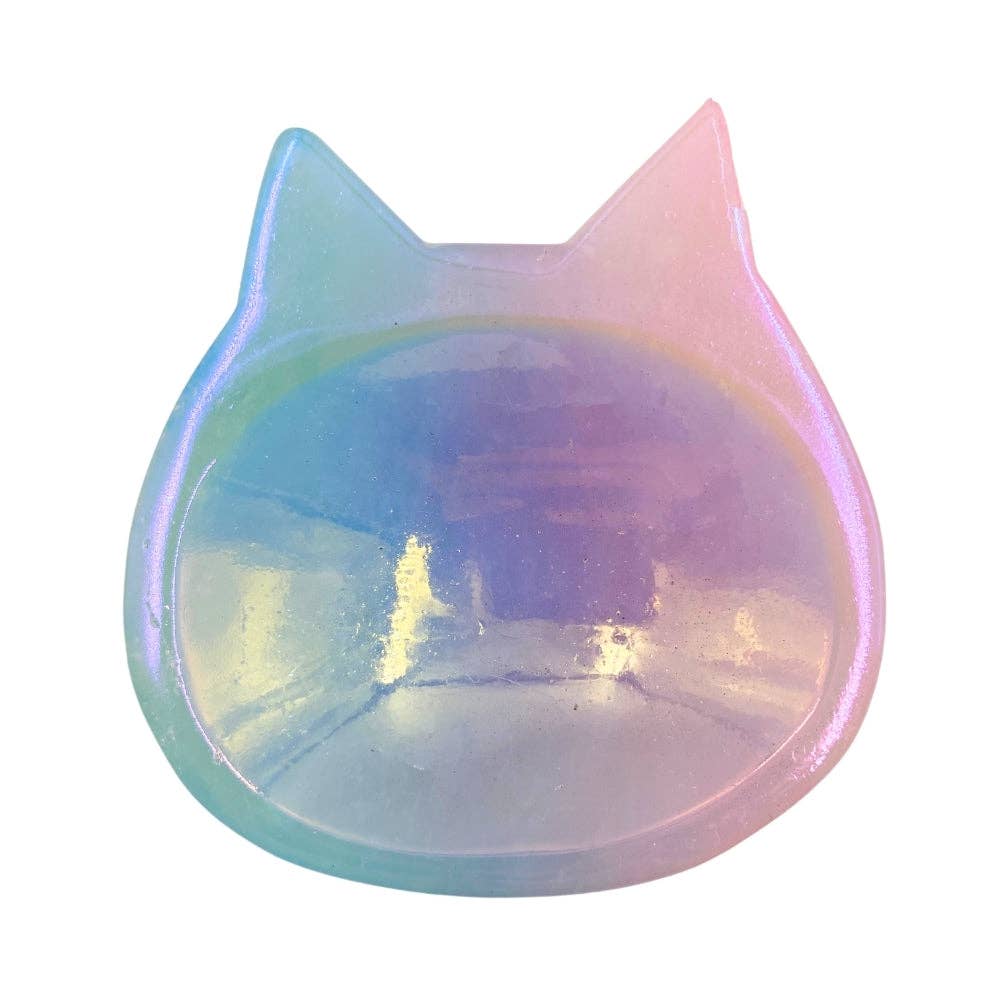 Aura Rainbow Quartz Cat Trinket Dish