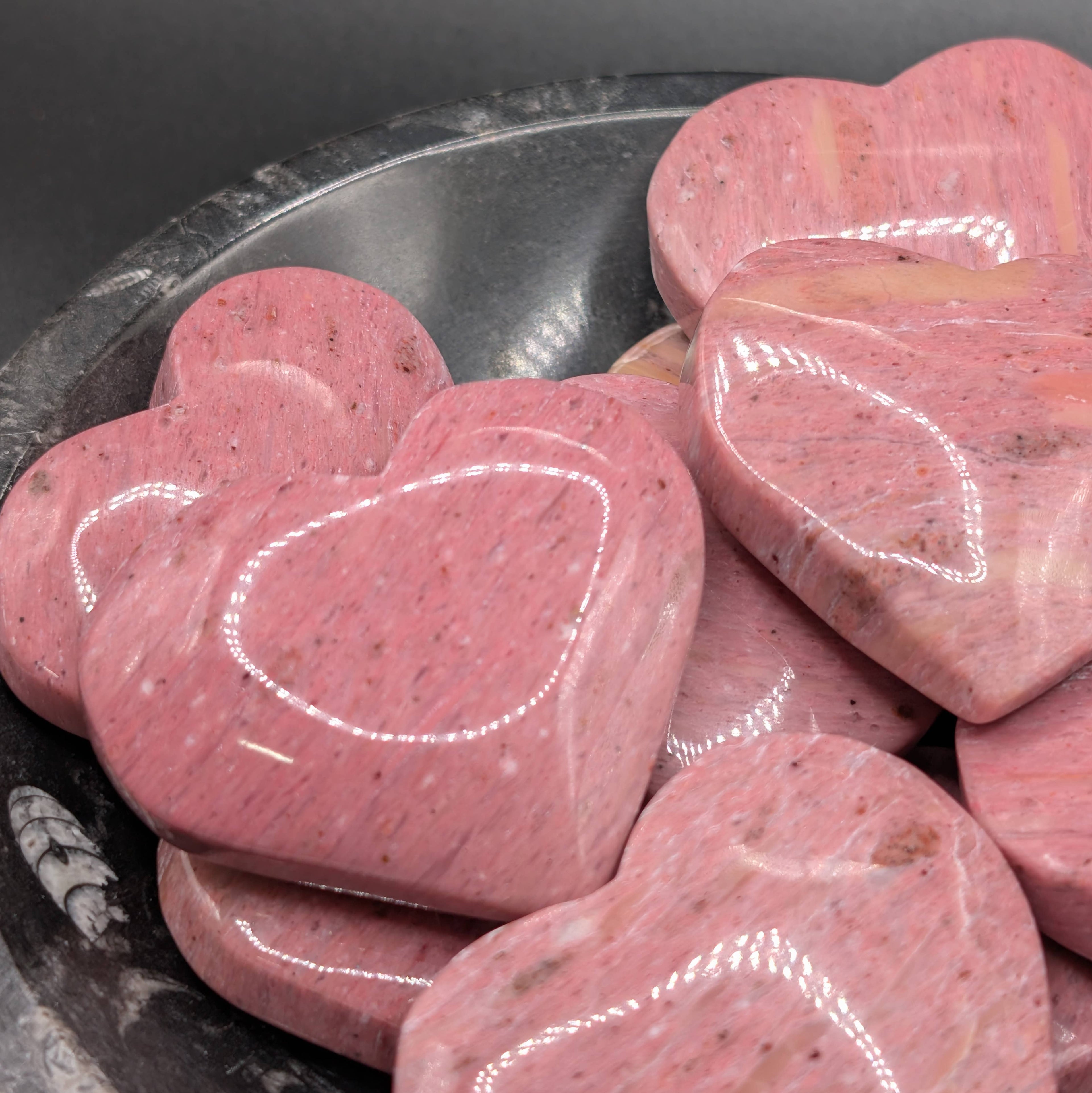 Pink Petrified Wood Heart