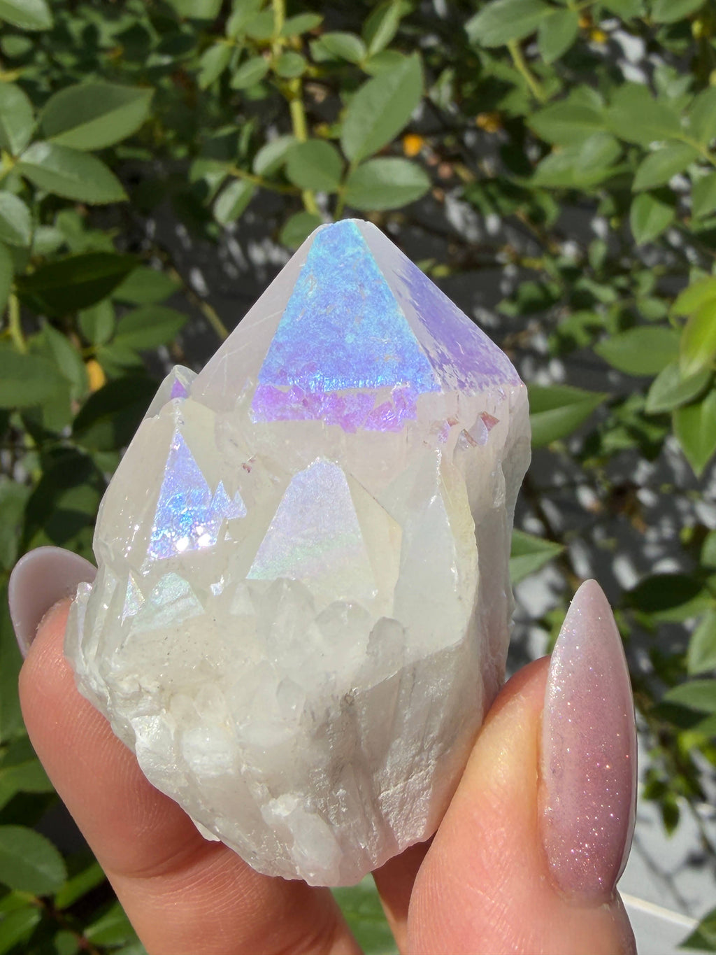 Angel Aura Rough Candle Quartz Crystal Point