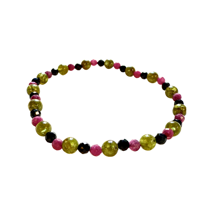 Peridot, Ruby, and Black Spinel Bracelet image 1