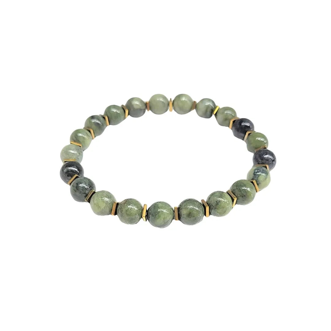 Jade Bracelet 8mm with Gold Spacers image 0