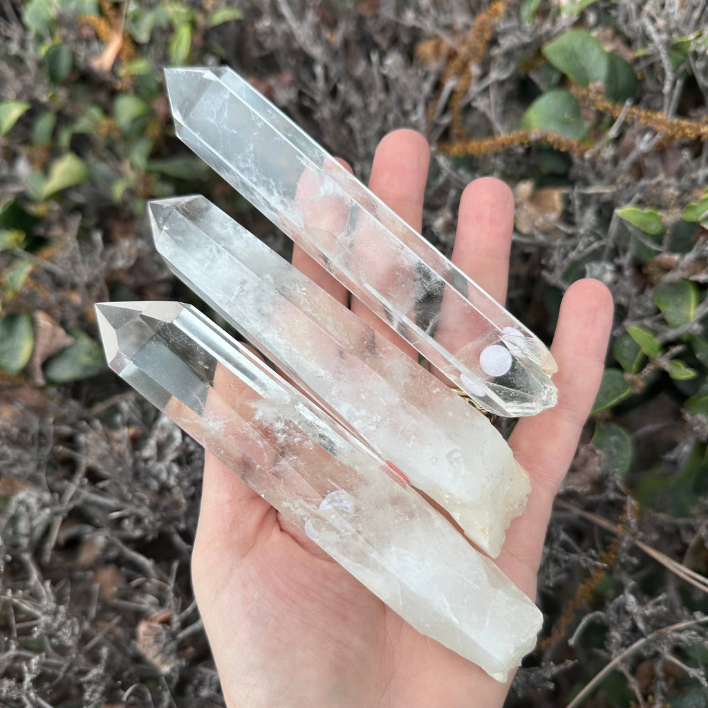 Semi Polished Clear Quartz Wand Point