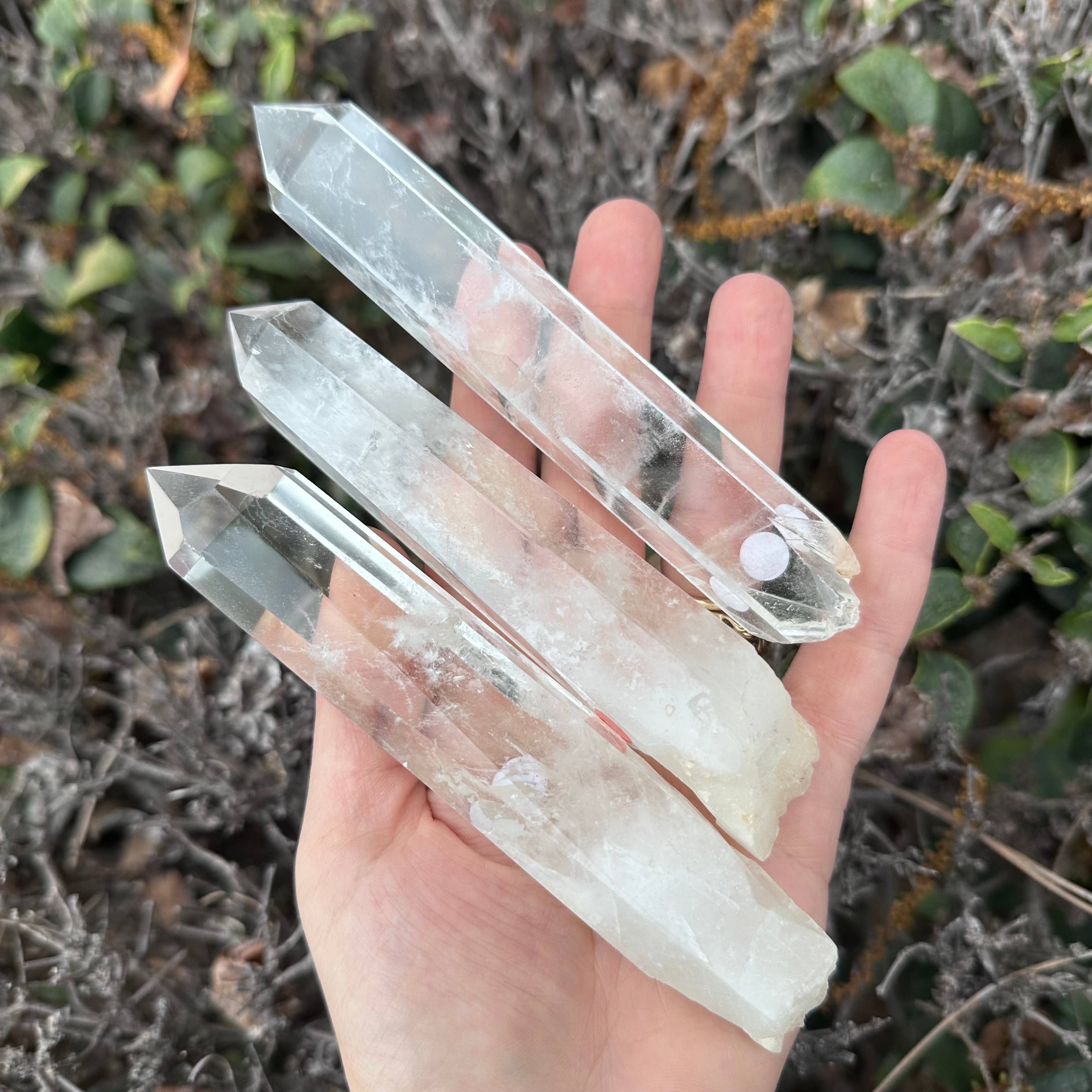 Semi Polished Clear Quartz Wand Point