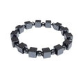 Hematite Cube and 6mm Bracelet image 0